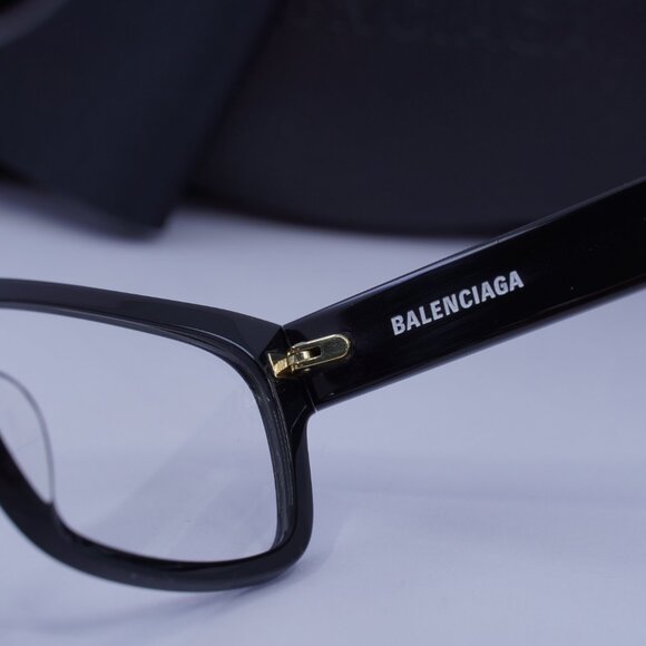 Balenciaga BB0065O 001 Rectangle Eyeglasses 55mm - Black - Picture 6 of 9